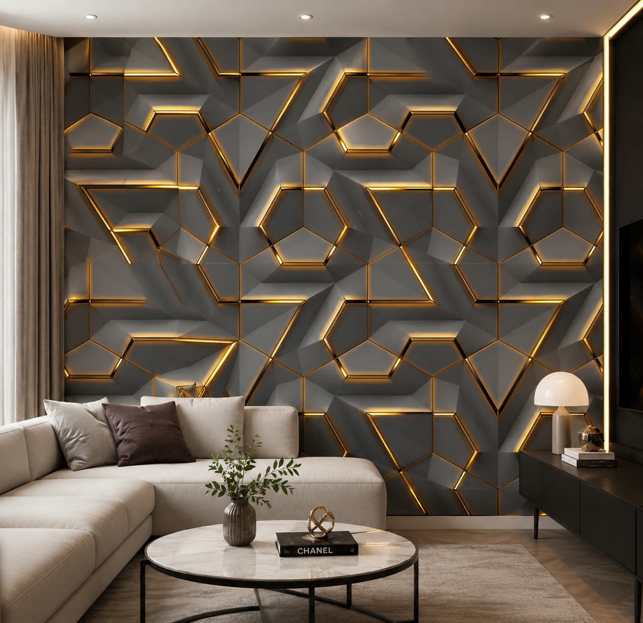 Self Adhesive Decorative Peel Stick Waterproof Floral Wallpaper Wall Decor Removable Wall Paper for Living Room Hall Decoration PVC Vinyl DIY Contact Paper45x500cm