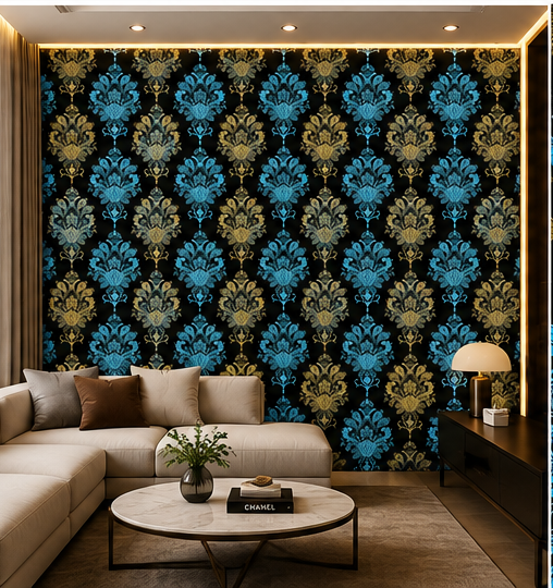 Self Adhesive Decorative Peel Stick Waterproof Floral Wallpaper Wall Decor Removable Wall Paper for  Room Hall Decoration PVC Vinyl DIY Contact Paper45x500cm