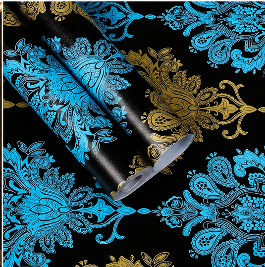 Self Adhesive Decorative Peel Stick Waterproof Floral Wallpaper Wall Decor Removable Wall Paper for  Room Hall Decoration PVC Vinyl DIY Contact Paper45x500cm