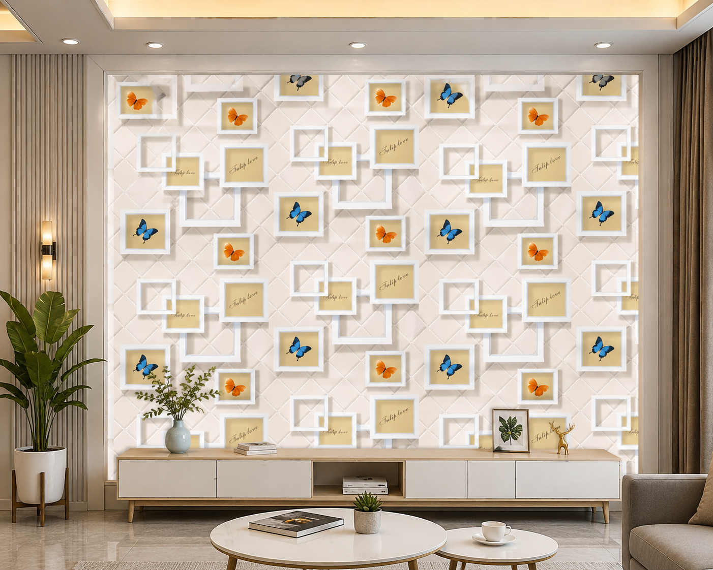 Self Adhesive Decorative Peel Stick Waterproof Floral Wallpaper Wall Decor Removable Wall Paper for  Room, Hall Decoration PVC Vinyl DIY Contact Paper45x500cm