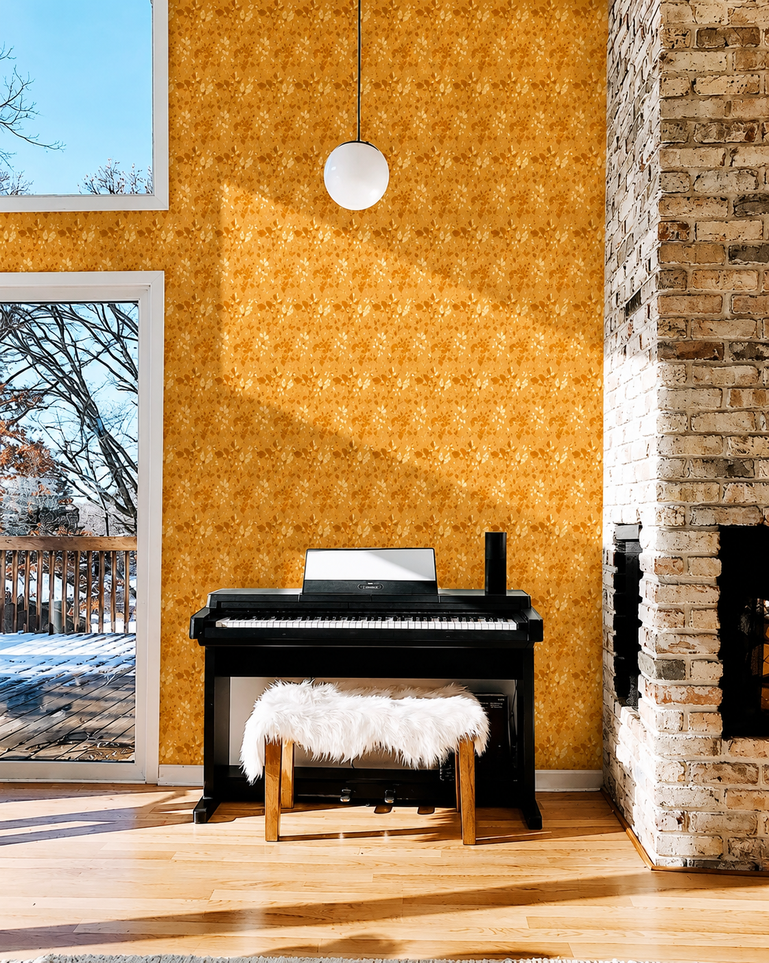 Self Adhesive Decorative Peel Stick Waterproof Floral Wallpaper Wall Decor Removable Wall Paper for Living Room Hall Decoration PVC Vinyl DIY Contact Paper45x500cm