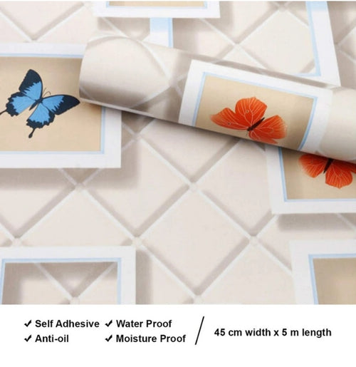 Self Adhesive Decorative Peel Stick Waterproof Floral Wallpaper Wall Decor Removable Wall Paper for  Room, Hall Decoration PVC Vinyl DIY Contact Paper45x500cm