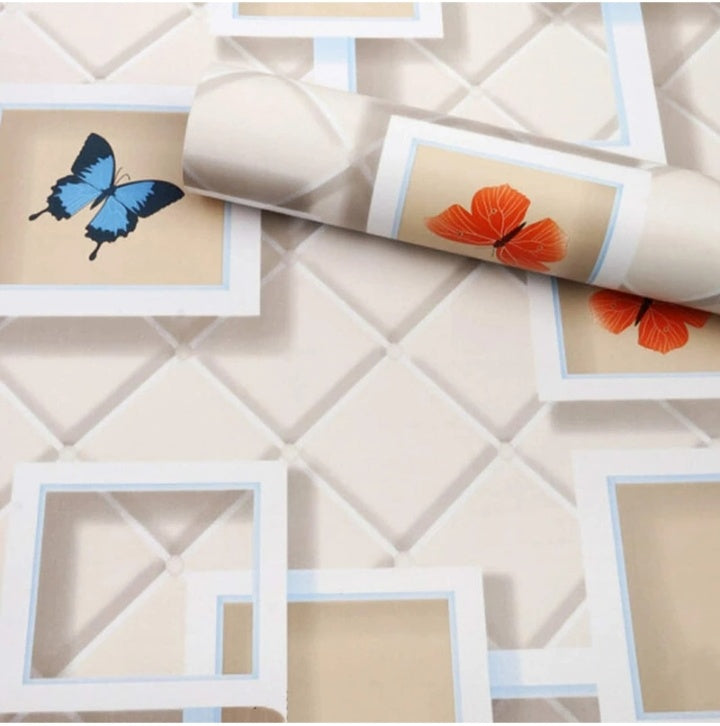 Self Adhesive Decorative Peel Stick Waterproof Floral Wallpaper Wall Decor Removable Wall Paper for  Room, Hall Decoration PVC Vinyl DIY Contact Paper45x500cm