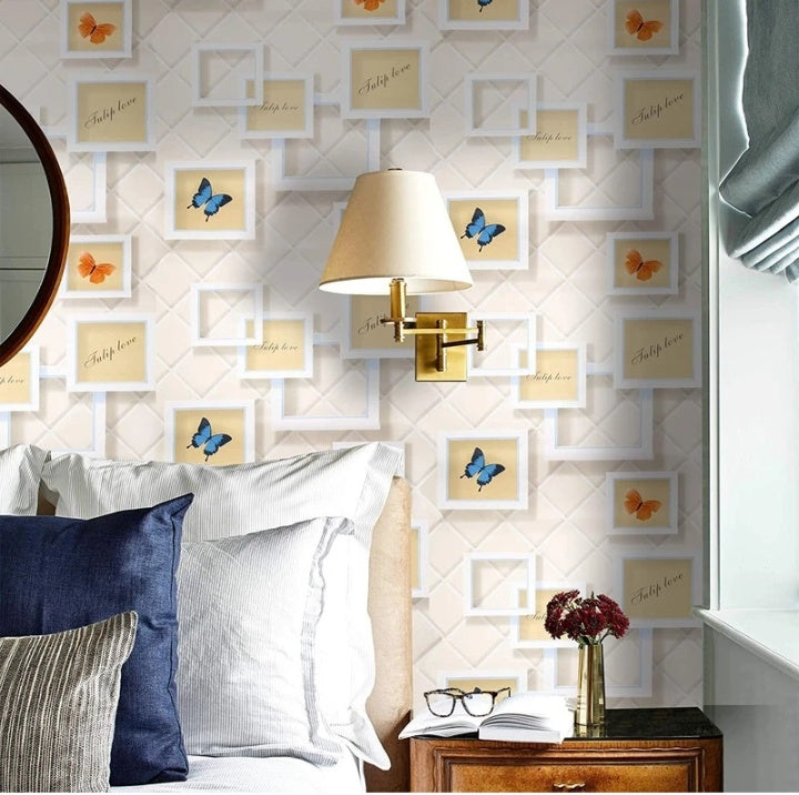 Self Adhesive Decorative Peel Stick Waterproof Floral Wallpaper Wall Decor Removable Wall Paper for  Room, Hall Decoration PVC Vinyl DIY Contact Paper45x500cm