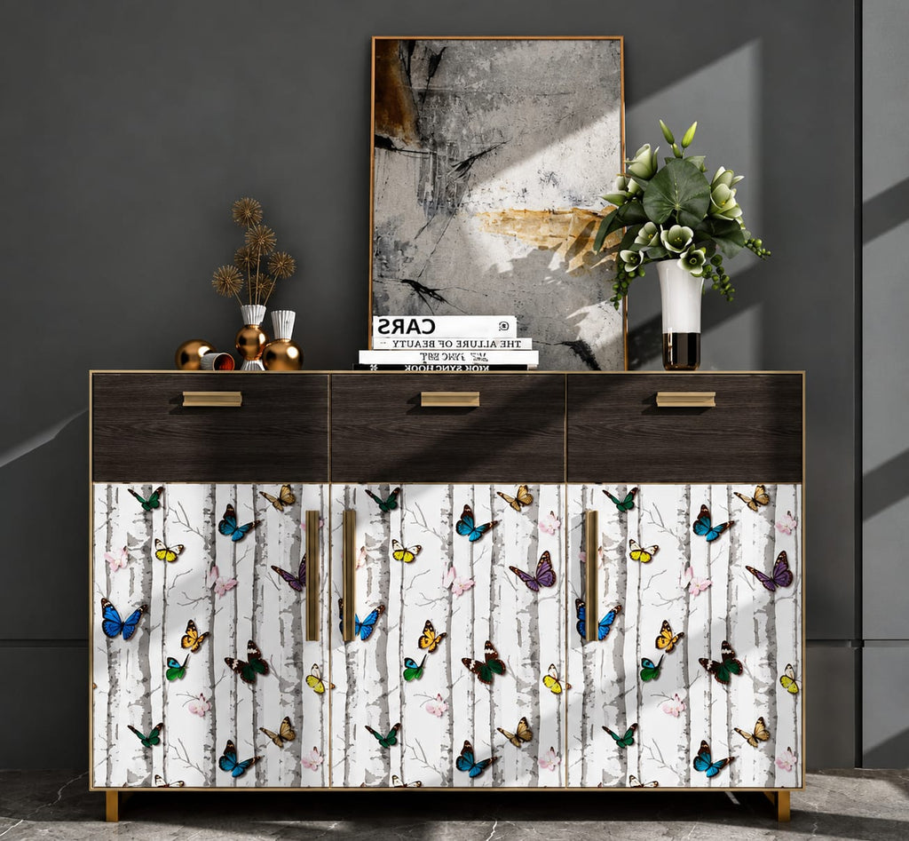 Self Adhesive Decorative Peel Stick Waterproof Floral Wallpaper Wall Decor Removable Wall Paper for Living Room Hall Decoration PVC Vinyl DIY Contact Paper45x500cm