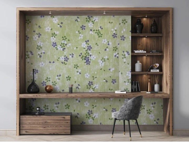 Self Adhesive Decorative Peel Stick Waterproof Floral Wallpaper Wall Decor Removable Wall Paper for Living Room Hall Decoration PVC Vinyl DIY Contact Paper45x500cm